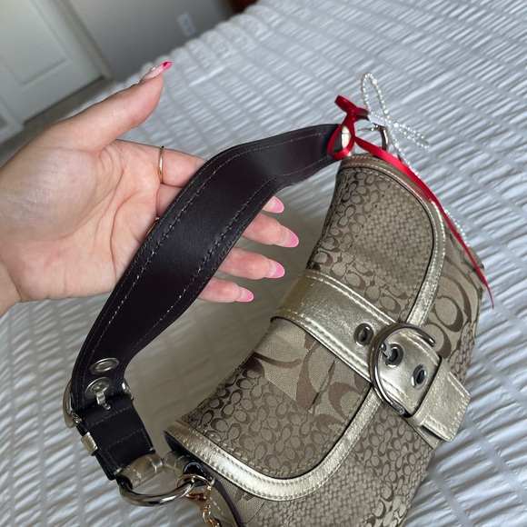 COACH SOHO Brown Signature Canvas Patchwork Hobo Bag - Picture 13 of 15